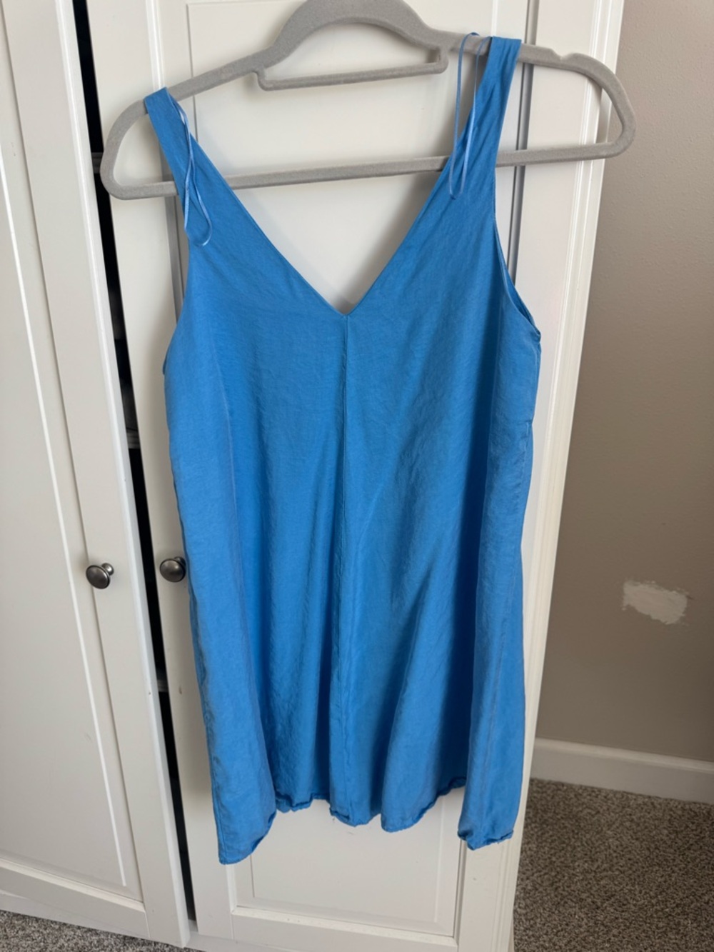Zara Vibrant Sky Blue V-Neck Slip Dress